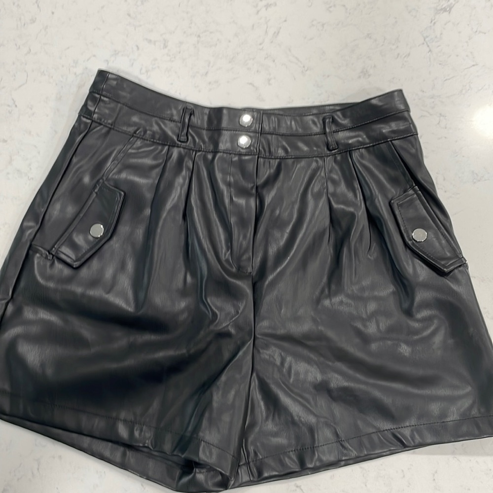 NWOT a vegan leather shorts
